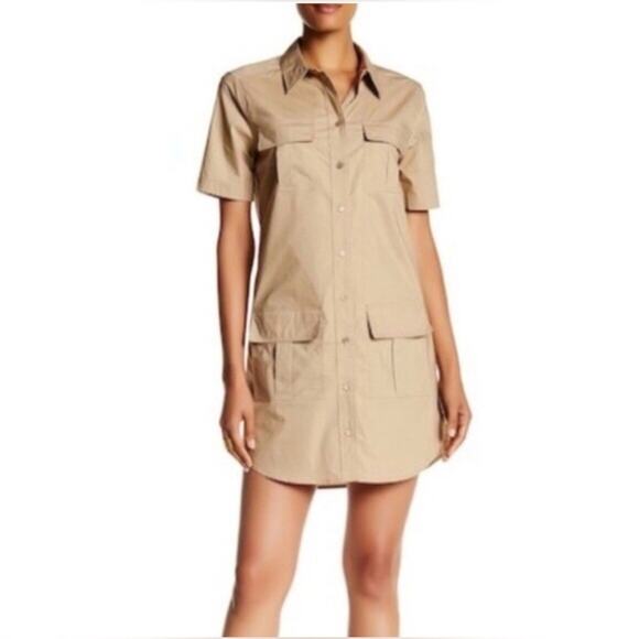 Equipment Femme Sand Remy Utility Button Down 100% Cotton Minimal Dress Size S - Picture 1 of 16